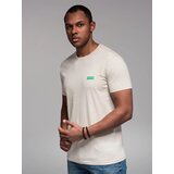 Ombre Men's cotton t-shirt with contrasting thread - white | Shoptok.si