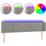 Maison Chic led posteljno vzglavje - vzglavna omarica - nočna omarica svetlo sivo 183x16x78/88 cm žamet, (21707976) Cene