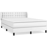  Box spring postelja z vzmetnico bel 140x200 cm umetno usnje, (20789966) | Shoptok.si