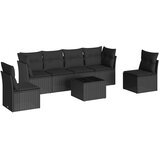  7-dijelni set vrtnih sofa od poliratana s jastucima crni | shoptok.hr
