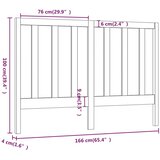  Uzglavlje za krevet crno 166 x 4 x 100 cm od masivne borovine | shoptok.hr