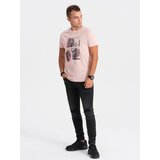 Edoti Men's printed T-shirt - pale pink | Shoptok.si