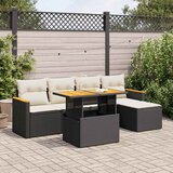 vidaXL 6-dijelni set vrtnih sofa s jastucima crni od poliratana bagrem Cijene