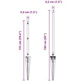 Stup za ogradu 26 pcs Siva 3,2 x 3,2 x 165 cm | shoptok.hr