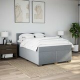  Krevet box spring s madracem svjetlosivi 140x200 cm od tkanine | shoptok.hr