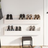  Zidni stalci za cipele 2 kom bijeli 110x9x23cm masivna borovina | shoptok.hr