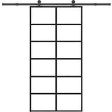 vidaXL Klizna vrata s okovom 102x205 cm ESG staklo i aluminij | shoptok.hr