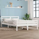  Posteljni okvir bel iz trdnega lesa 150x200 cm 5FT, (20684258) Cene