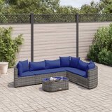 The Living Store Vrtna sedežna garnitura 7-delna z blazinami siv poli ratan - Vrtna Sedežna Garnitura, (21625560) | Shoptok.si