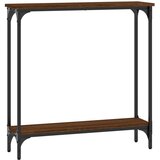 Maison Chic konzolna miza - miza ob steni rjav hrast 75x22,5x75 cm inženirski les, (21786311) Cene