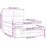  Krevet s oprugama i madracem crni 140x200 cm od tkanine | shoptok.hr
