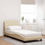  Postelja z vzmetnico krem 80x200 cm blago, (21829371) | Shoptok.si