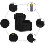  Masažni naslonjač od tkanine crni | shoptok.hr