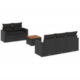  The Living Store Vrtna sedežna garnitura 6-delna z blazinami črna poli ratan - Vrtna Sedežna Garniture, (21452486) | Shoptok.si