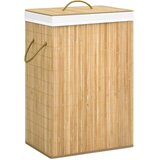  Košara za rublje od bambusa s 2 odjeljka 72 L | shoptok.hr