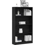  Polica za knjige s 4 etaže crni hrast 80x24x143 cm inženjerski drvo | shoptok.hr