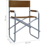  Redateljske stolice 2 kom čelične smeđe | shoptok.hr