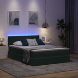  Krevet S LED lampica s pohranom Tamnozelena 140 x 190 cm Baršun | shoptok.hr
