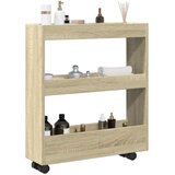  Uska kolica za pohranu s 3 razine boja hrasta konstruirano drvo | shoptok.hr