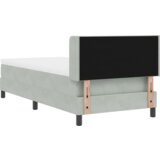  Kutna Krevetna Osnova s Madracem Svjetlosiva 90x200 cm Baršun | shoptok.hr