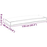 Vanjski Blazina za palete v vinski rdeči barvi 110 x 40 x 8 cm Oxford tkanina, (22090572) | Shoptok.si