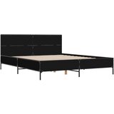 vidaXL Okvir kreveta crni 120 x 200 cm od konstruiranog drvo i metal | shoptok.hr