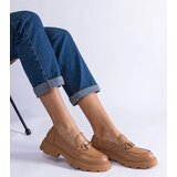 Gemre Edelia brown eco leather moccasins with gold embellishment | shoptok.hr