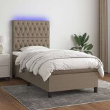  Krevet box spring s madracem LED smeđesivi 80 x 200 cm tkanina Cijene