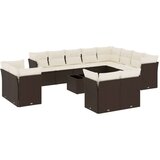 vidaXL 13-dijelni set vrtnih sofa s jastucima smeđi od poliratana | shoptok.hr