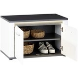 Mömax Garderobna Klop Alassio, Bela, Temno Siva, Led | Shoptok.si