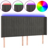 Maison Chic led posteljno vzglavje - vzglavna omarica - nočna omarica temno sivo 163x16x118/128 cm žamet, (21712610) Cene