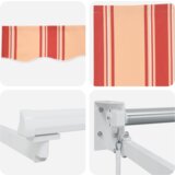 vidaXL Ročna retraktibilna tenda Rumena in Oranžna 300x250 cm | Shoptok.si