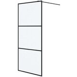 Pregrada za tuš crna 90 x 195 cm s mutnim staklom ESG | shoptok.hr