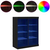  LED komoda Crni hrast 81 x 37 x 100 cm Konstruirano drvo | shoptok.hr