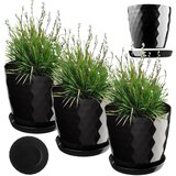 KADAX cvetlični lonec, sadilnik, pokrov, 25 cm, stojalo za rože, črna plastika, 3 kosi., (5000346629) | Shoptok.si
