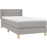  Box spring postelja z vzmetnico svetlo siva 80x200 cm blago, (20727010) | Shoptok.si