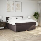 vidaXL Krevet s oprugama i madracem tamnosmeđi 200x200 cm od tkanine | shoptok.hr
