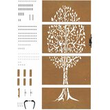 Vrtna vrata 85 x 200 cm od čelika COR-TEN s uzorkom stabla | shoptok.hr