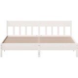  Okvir za krevet s uzglavljem bijeli 200x200 cm masivna borovina | shoptok.hr