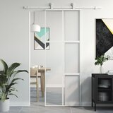 vidaXL Drsna vrata bela 76x205 cm kaljeno steklo in aluminij | Shoptok.si