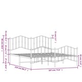 Metalni okvir kreveta s uzglavljem i podnožjem crni 183x213 cm | shoptok.hr