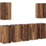 Set TV komoda s policom Zidne s pohranom s vratima 7 pcs Staro drvo 30.5 x 30 x 60 cm | shoptok.hr