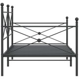 vidaXL Dnevni krevet bez madraca crni 100x200 cm čelik | shoptok.hr