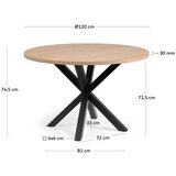 Kave Home Crni/u prirodnoj boji okrugao blagovaonski stol ø 120 cm Argo – | shoptok.hr