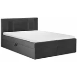Mazzini Beds tamno sivi bračni krevet od baršuna Mazzini Kreveti Afra, 160 x 200 cm