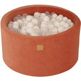 MeowBaby Bazen z žogicami, 90x40 cm s 300 žogicami, žamet, marsala rdeča: prozorna/bela, (21295106) | Shoptok.si