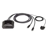 2-Port USB-C 4K DisplayPort KVM Switch with Remote Port Selector