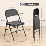  Set od 4 sklopive stolice metalne noge umjetna koža crna | shoptok.hr