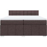 vidaXL Box spring postelja z vzmetnico temno rjav 200x200 cm blago, (21308772) | Shoptok.si