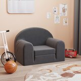 vidaXL Otroški raztegljiv kavč antracit mehak pliš | Shoptok.si